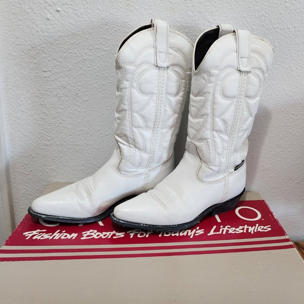Capezio Women's Genuine Leather Boots Western Cowgirl White Style 62042 Size 7 M